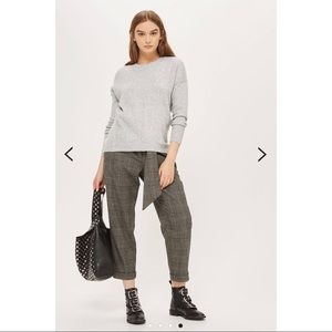 Topshop Grey Pointelle Detail Sweater
